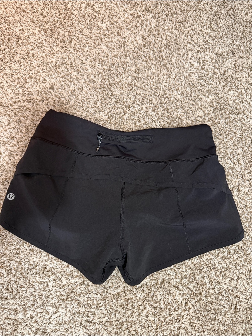 lululemon athletica Black Women's Athletic Shorts with Rear Zip Pocket